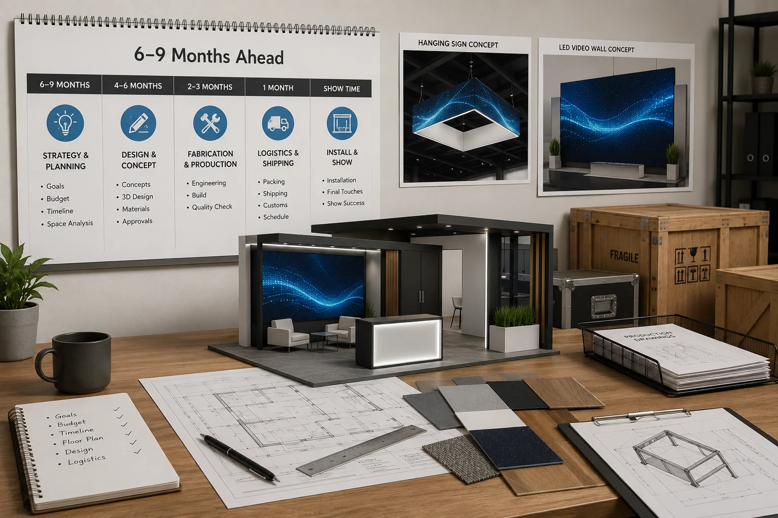 planning a trade show booth for a custom exhibit